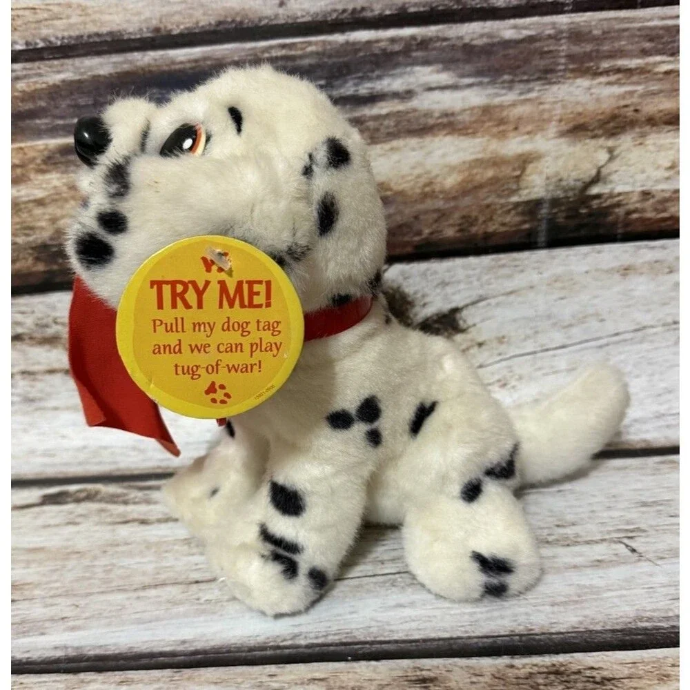 Vintage 1996 Disney 101 Dalmatians Fidget Puppy Plush Tug Of War WORKS